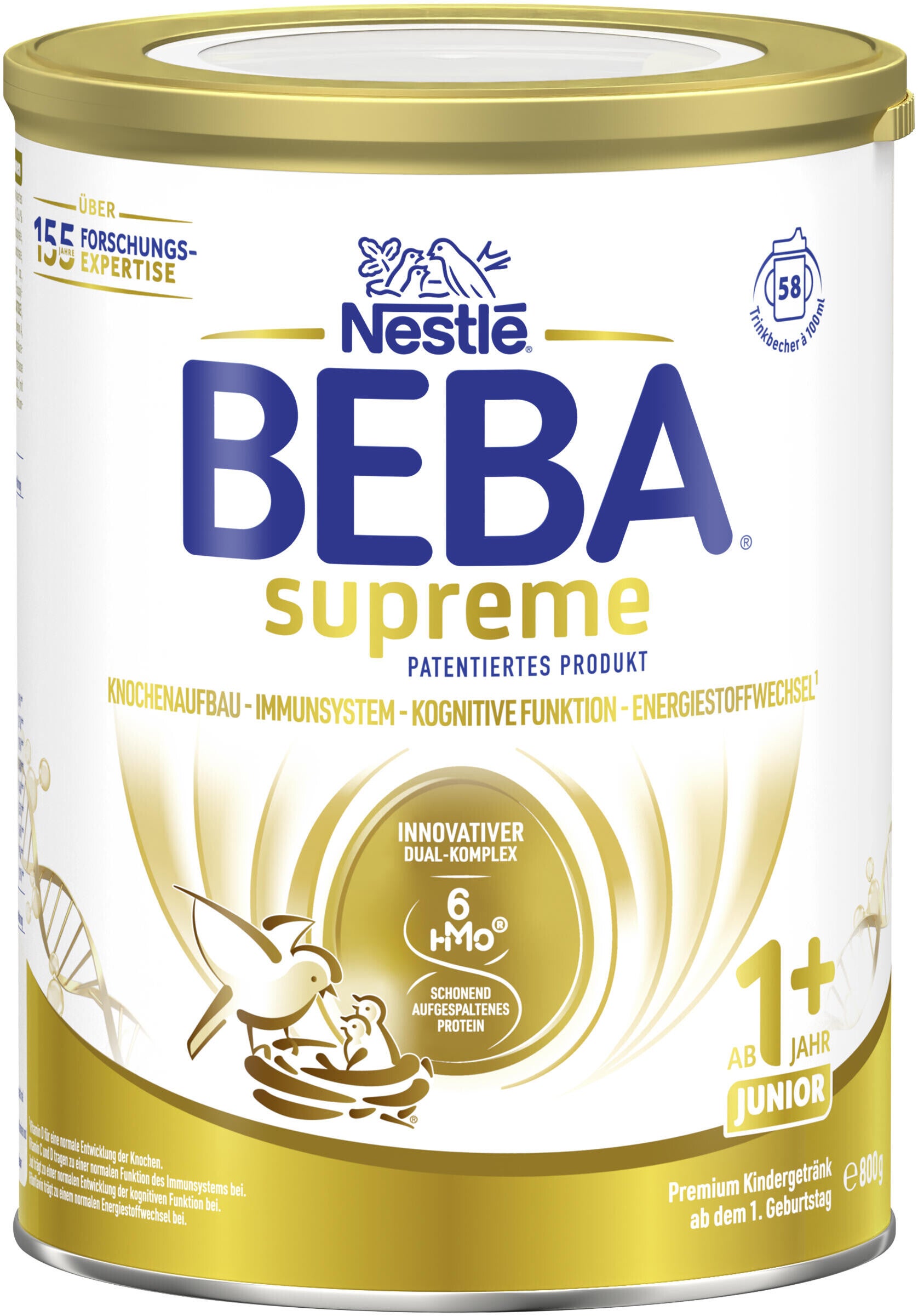gold-weiße Dose Nestlé BEBA supreme Milchnahrung 1+
