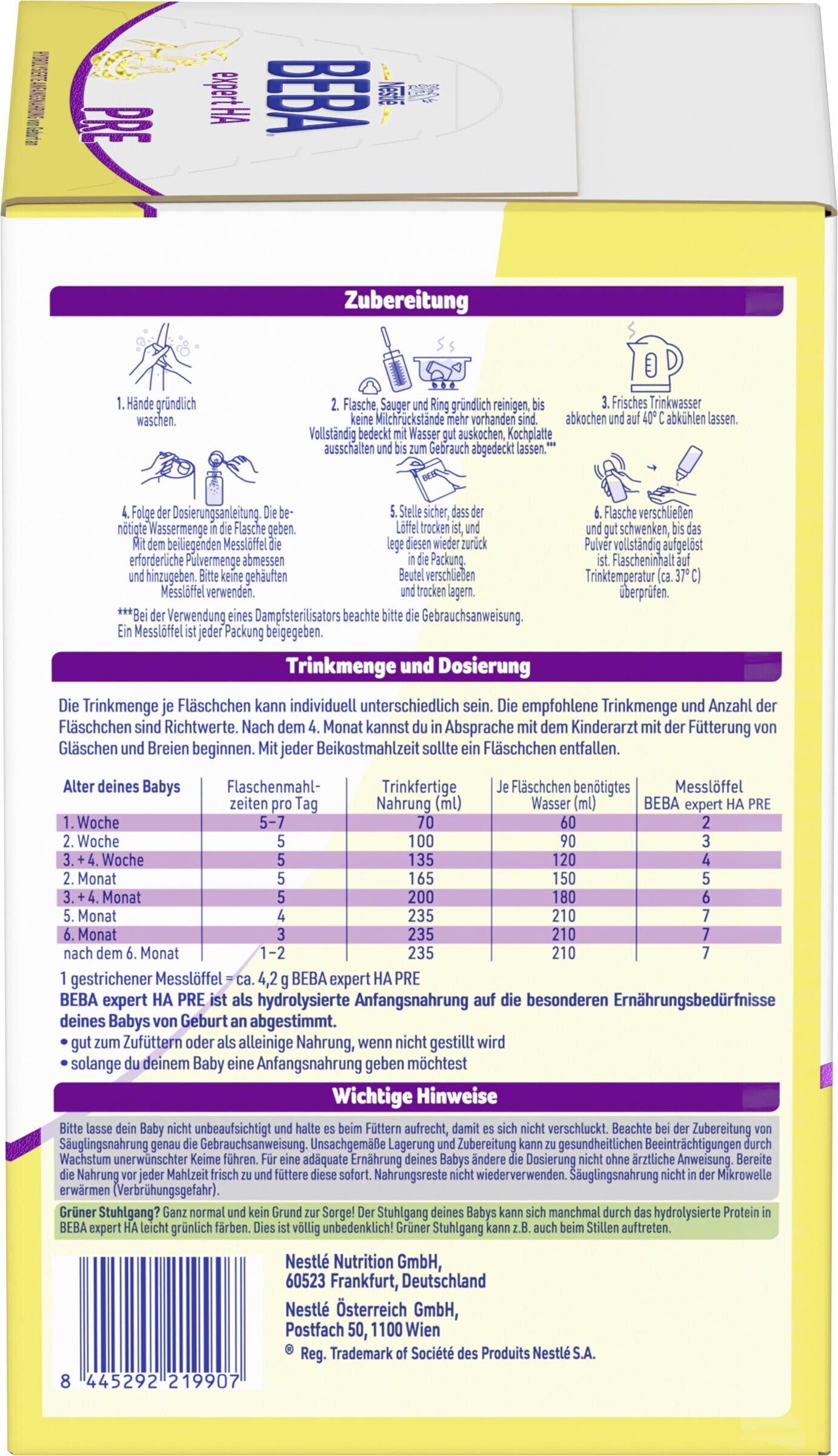 BEBA expert Ha Pre 1200g Seitenansicht