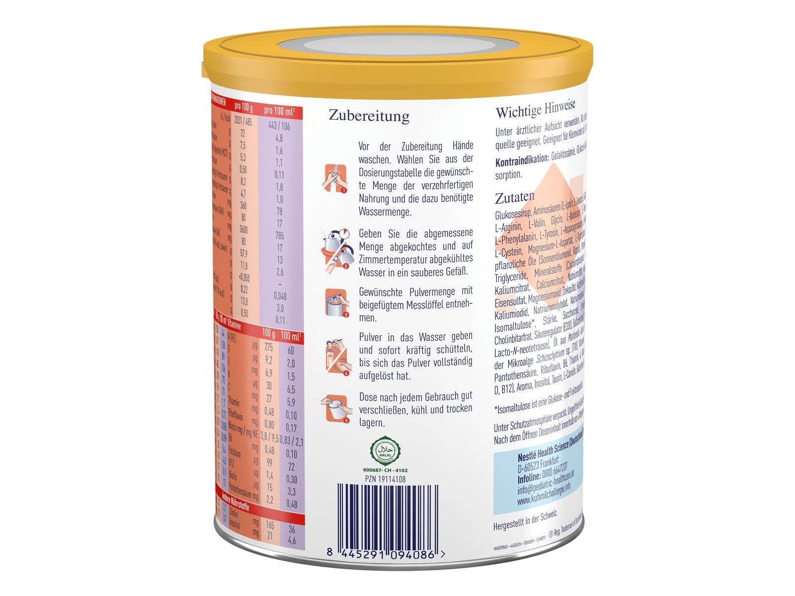 Alfamino Junior Vanille-Geschmack 400 g -Zubereitung