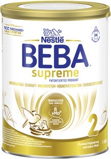 Nestlé BEBA Supreme Babynahrung-Dose, gold-weiße Verpackung
