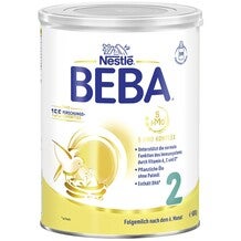 Weiß-gelbe Dose Säuglingsmilch BEBA 2