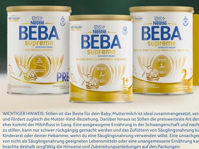 BEBA SUPREME Zubereitungsanleitung