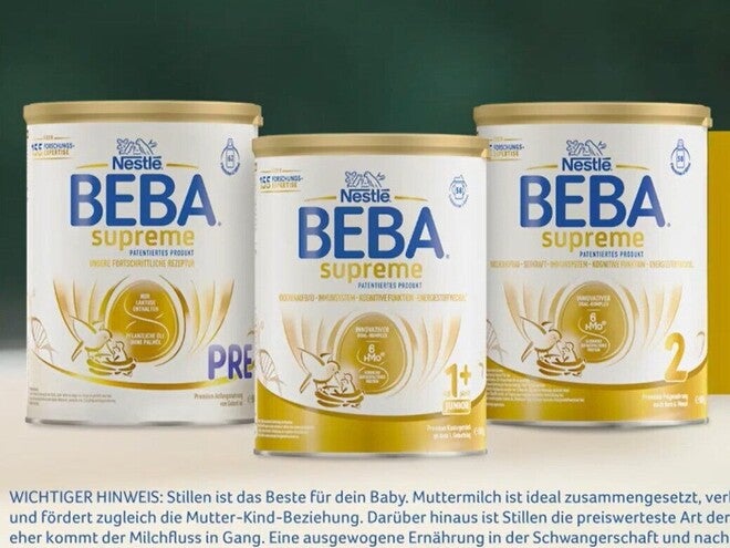 BEBA Supreme Produkte in eienr Reihe aufgestellt