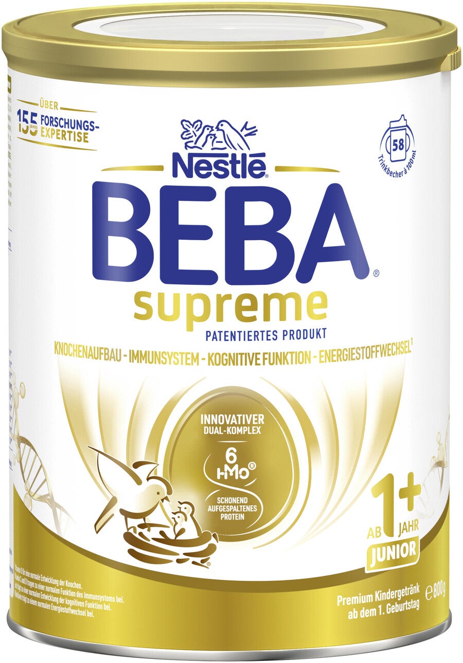 gold-weiße Dose Nestlé BEBA supreme Milchnahrung 1+