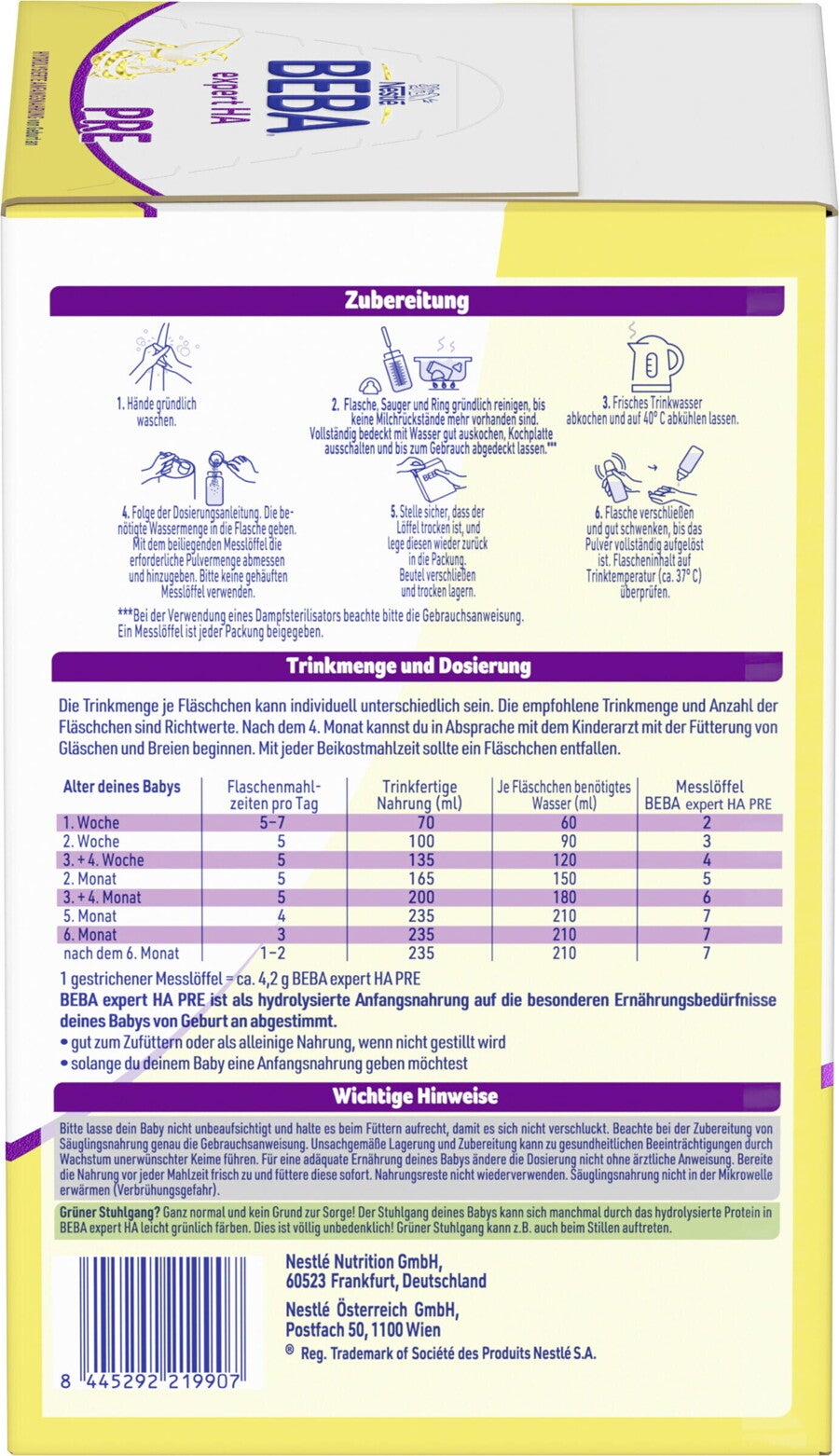 BEBA expert Ha Pre 1200g Seitenansicht