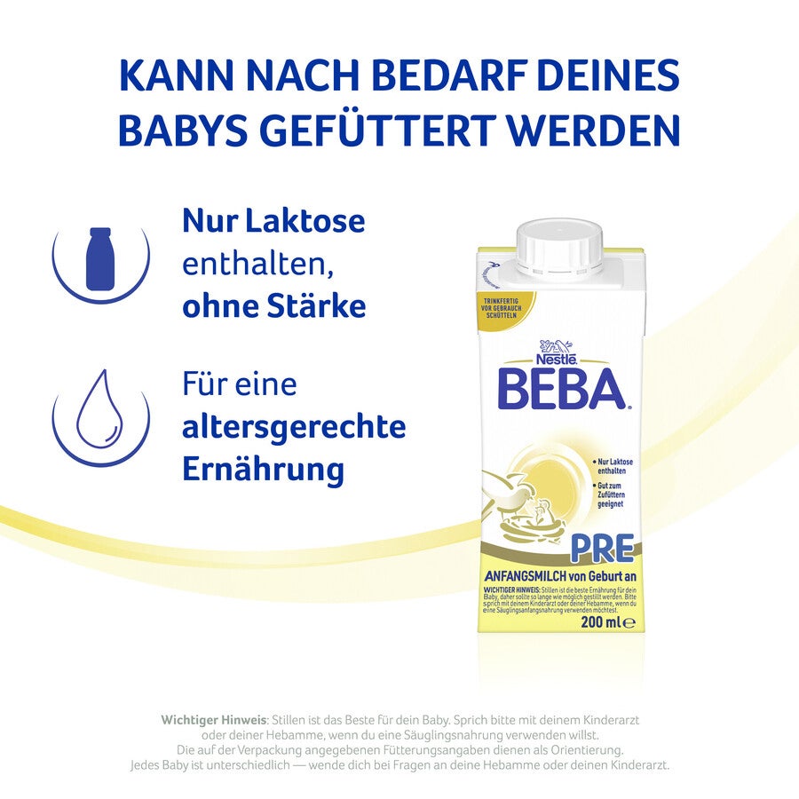 Baby milk carton with nutritional info in German.