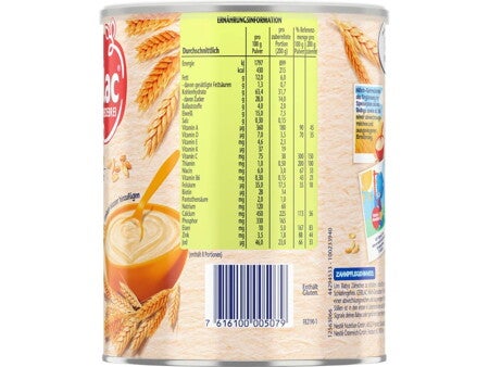 CERELAC Milch-Getreidebrei mit Weizen- Ansicht Ernährungsinformation CERELAC Milch-Getreidebrei mit Weizen- 400g - Ansicht Ernährungsinformation