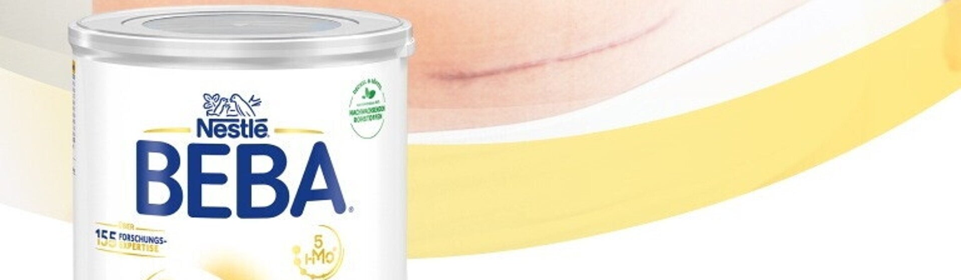 BEBA Folgemilch auch für Kaiserschnitt geborene Babys. BEBA Folgemilch auch für Kaiserschnitt geborene Babys.