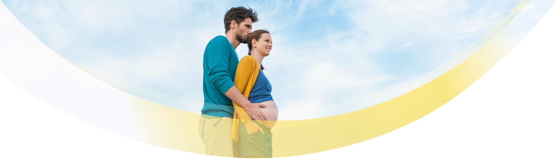 Hier kannst du denGeburtstermin deines Babys berechnen. Mann fühlt den Babybauch. Hier kannst du denGeburtstermin deines Babys berechnen. Mann fühlt den Babybauch.
