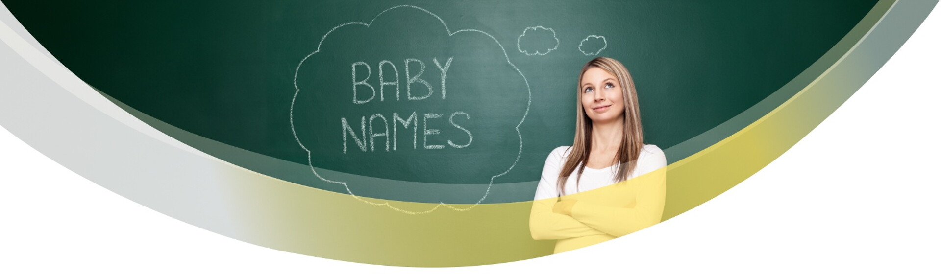 Finde den passenden Babynamen mit unserem Namensfinder. Frau denkt nach.​