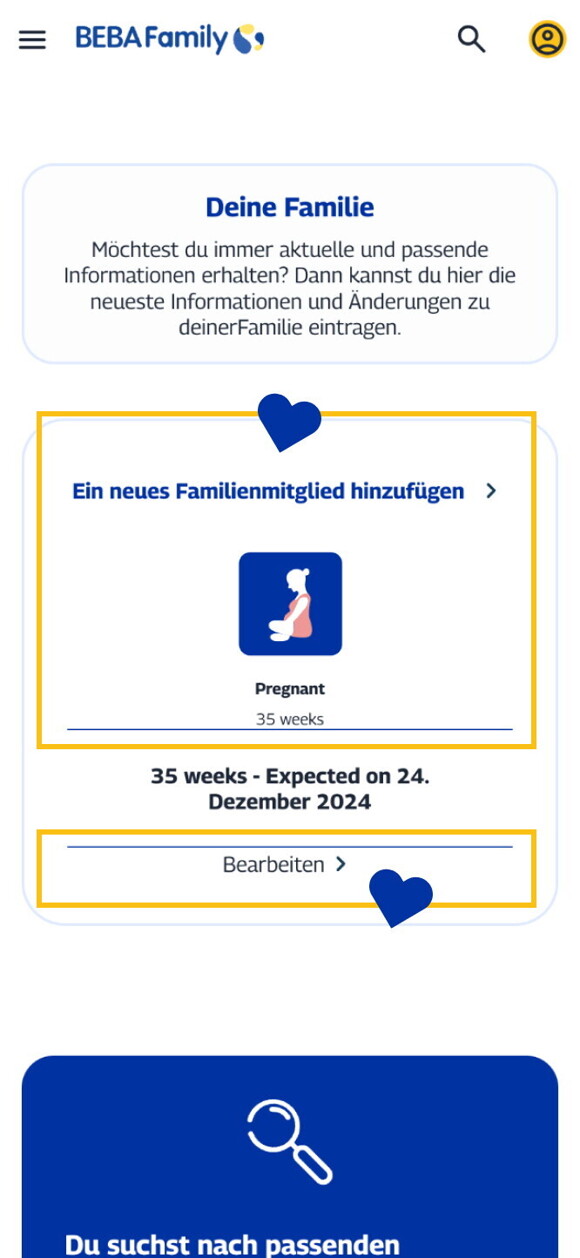 Baby Hinzufügen