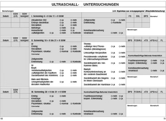 Der Mutterpass Seite 10 & 12 | Babyservice