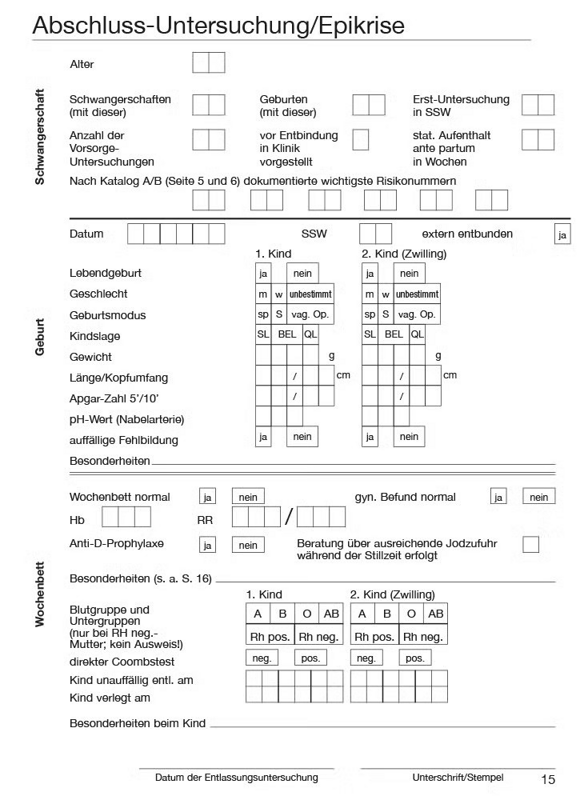Der Mutterpass Seite 15 | Babyservice