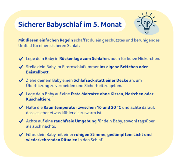 Sicherer Babyschlaf im 5. Monat