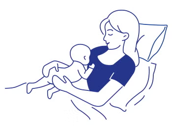 Stillposition zurückgelehnt | Babyservice Stillposition zurückgelehnt | Babyservice