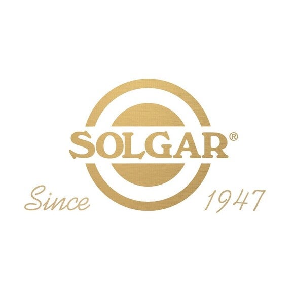 Solgar gold circular logo mit 'Since 1947' script