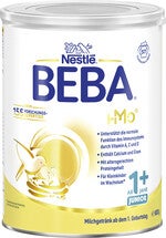 Dose Nestlé BEBA Babymilch 1+, gelb-weißes Design
