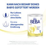 Nestlé Beba 1 can against white background, blue text in German.