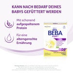 BEBA baby formula package with protein benefits and age-appropriate nutrition graphics.